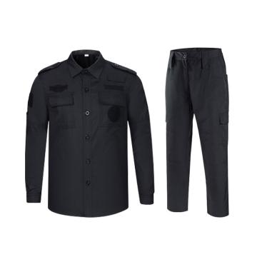 安赛瑞 保安服长袖套装，80%锦纶/尼龙+20%棉涤，180，黑色夏季长袖+裤子，300809