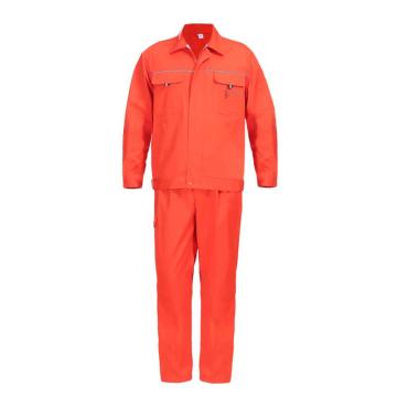 安赛瑞 舒适劳保服春秋款套装长袖，橘色 劳保工装 炼钢厂船厂防静电工厂车间工作服 L码，16004