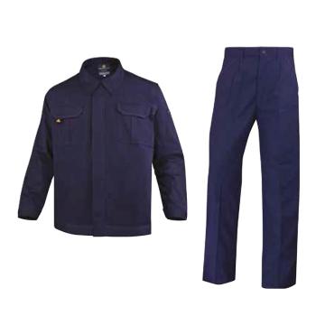 代尔塔DELTAPLUS 全棉工作服套装，405168-BM-XXL，AS100CEN分体工作服套装经济款 藏青色