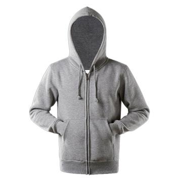 西域推荐 带帽拉链卫衣，涤棉，麻灰色，S（同系列10件起订）