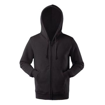 西域推荐 带帽拉链卫衣，涤棉，黑色，XL（同系列10件起订）