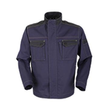 泰普士 60%棉40%功能纤维，高棉防静电工作服，藏蓝拼黑，ESD19CVC2001NB-XL