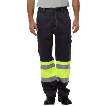 安大叔 警示反光工作裤，深灰拼荧光黄，深灰拼荧光橙，2XL，JJ-C326