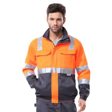安大叔 警示反光夹克衫，荧光橙拼深灰，3XL，JJ-G472