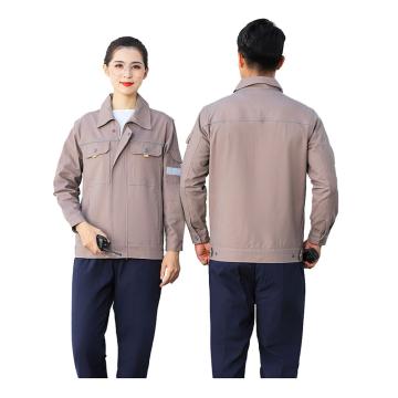 笙谷 全棉厚纱卡春秋工作服卡其色，XGPD037B-3XL