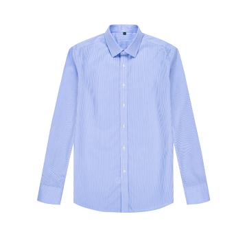 笙谷 男士蓝白条100%棉成衣免烫长袖袖商务衬衫，XGSGND2017-38