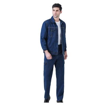 笙谷 纯棉加厚双层牛仔服套装，蓝色牛仔工作服，XGDX1-2XL