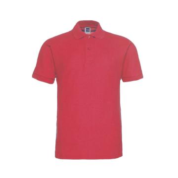 纯色大王 短袖涤棉POLO衫195g，1AC02，大红色，2XL
