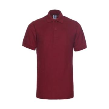 纯色大王 短袖涤棉POLO衫195g，1AC02，酒红色，3XL