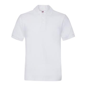 纯色大王 短袖全棉POLO衫220g，1AC03，白色，2XL