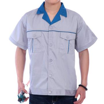 燕舞 男女款翻驳领短袖工作服，灰色 夏季，同型号50件起订，JZYGJ2017NQJ1008-165 1套