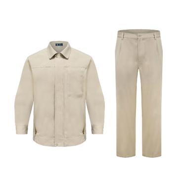 锦禾 防酸碱工作服套装，浅灰，H0JJA1901+H0JKA1901-3XL（同系列100套起订）