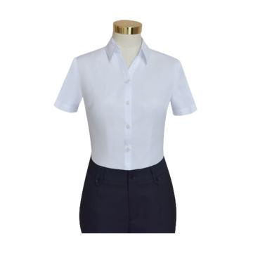 希努尔 女式短袖白色衬衫，100%棉（成衣免烫），150/76-175/112