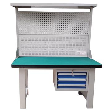 Raxwell 重型工作台，带挂板组 带灯 尺寸(长*宽*高mm):1500*750*1800(台面厚50mm)三吊抽