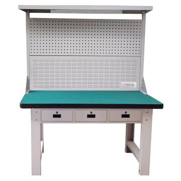 Raxwell 重型工作台，带挂板组 带灯 尺寸(长*宽*高mm):1500*750*1800(台面厚50mm)三横抽