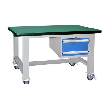 Raxwell 带脚轮重型工作台，1800L*750D*950Hmm(台面厚50mm)二吊抽，RHTD0040 不含安装