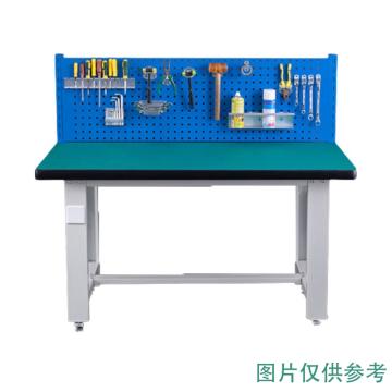 盛悦欣美 重型工作台，绿色复合台面，1500L*750D*800Hmm，带450方孔，非偏远两台包安装