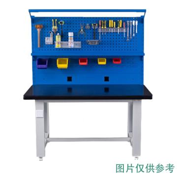 盛悦欣美 重型工作台，3mm钢板台面，1500L*750D*8003mm，带920方孔+百叶+电器板+灯架+棚板