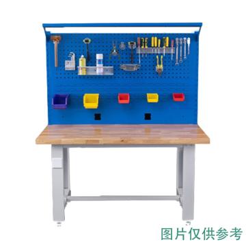 盛悦欣美 重型工作台，榉木台面，2100L*750D*800Hmm，带920方孔+百叶+电器板+灯架