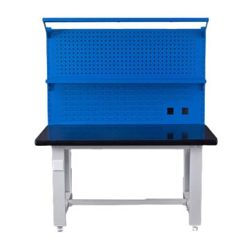 盛悦欣美 重型工作台，3mm钢板台面，2100L*750D*8003mm，带920方孔+百叶+灯架+棚板+插座