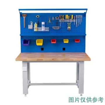 盛悦欣美 重型工作台，榉木台面，2100L*750D*800Hmm，带920方孔+百叶+电器板+灯架+棚板
