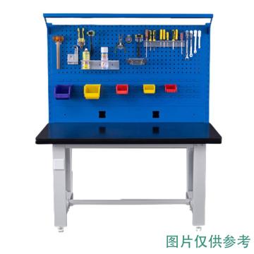 盛悦欣美 重型工作台，3mm钢板台面，2100L*750D*8003mm，带920方孔+百叶+电器板+灯架