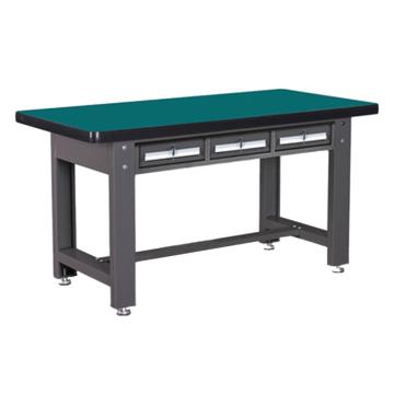 锴源 重型工作台，复合桌面，工业灰，平三抽，尺寸（mm）:2100*750*800