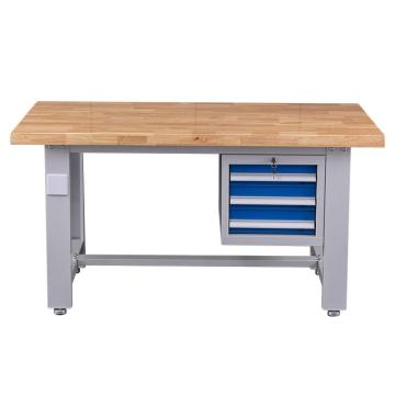 盛悦欣美 重型工作台，榉木台面，吊三抽，尺寸：L2100*W750*H800mm，非偏远两台包安装