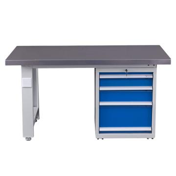 盛悦欣美 重型工作台，不锈钢台面，落地四抽，尺寸：L1500*W750*H800mm，非偏远两台包安装