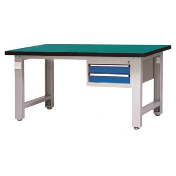 信高 重型工作台，1.8m 灰蓝 承载1吨 台面厚40mm (2抽屉承载100kg) E-XTG1875-2TG 不含安装费