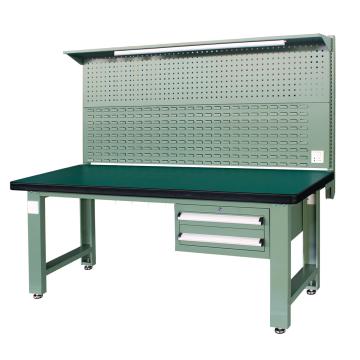 信高 重型工作台，2.1m (带2抽屉及后挂板) 绿色（RAL6011），XFH-2120G 不含安装费