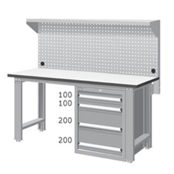 天钢 标准型工作桌，宽深高(mm):1407*1800*785 带挂板 承重（kg）:500，WBS-67041F13 不含安装费