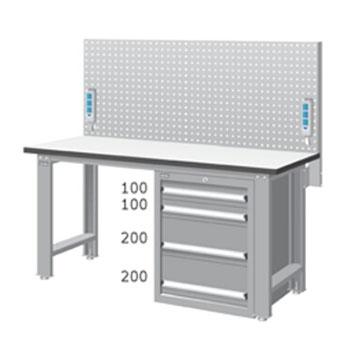 天钢 标准型工作桌，宽深高(mm):1407*1500*785 带挂板 承重（kg）:500，WBS-57041F14 不含安装费