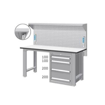 天钢 标准型工作桌，宽深高(mm):1407*1800*785 带挂板 承重（kg）:500，WBS-67041F16 不含安装费