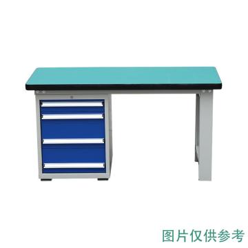 哈德威 四抽工作台，1800*750*800 50mm 复合桌面 承载:整体1000KG(抽屉80KG高度100mm*2 200mm*2)