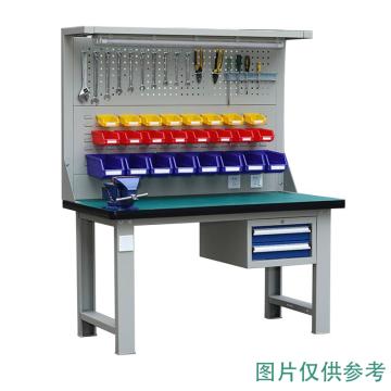 哈德威 二吊抽挂板工作台，2100*750*800+1000 50mm 复合桌面 承载:整体1000KG 不含零件盒挂钩