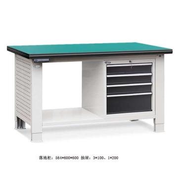 位邦 升降工作台，复合台面，四抽工具柜，台面1500×750mm，高度750~1050mm
