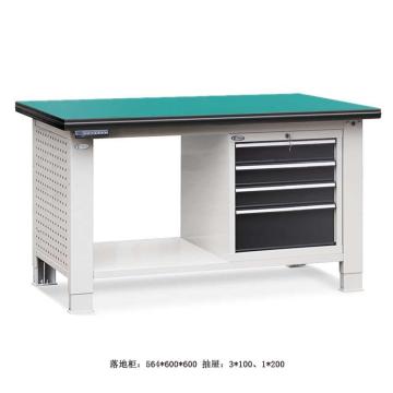 位邦 升降工作台，防静电台面，四抽工具柜，台面1800×750mm，高度750~1050mm