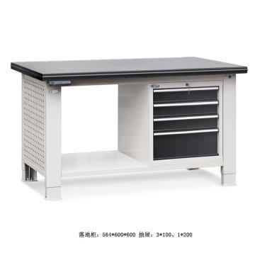 位邦 升降工作台，铁板台面，四抽工具柜，台面1500×750mm，高度750~1050mm