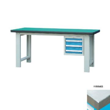 锐德 50mm不锈钢桌面单吊3抽柜重型工作桌，1500W*750D*800H 载重：1000kg，RD1502BB 不含安装费