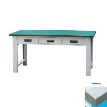 锐德 50mm不锈钢桌面三抽重型工作桌，1500W*750D*800H 载重：1000kg，RD1531B 不含安装费