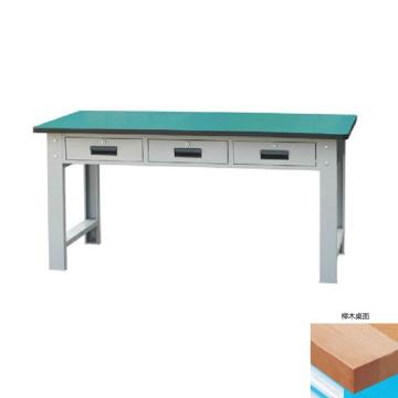 锐德 50mm榉木桌面三抽重型工作桌，1800W*750D*800H 载重：1000kg，RD1831J 不含安装费