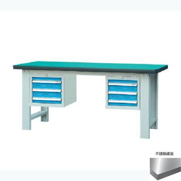 锐德 50mm不锈钢桌面双吊3抽柜重型工作桌，1500W*750D*800H 载重：1000kg，RD1502DB 不含安装费