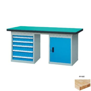 锐德 50mm榉木桌面双侧5抽1门柜重型工作桌，1500W*750D*800H 载重：1000kg，RD1505BJ 不含安装费