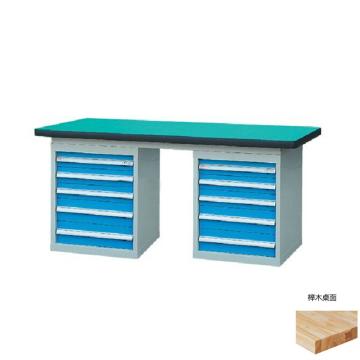 锐德 50mm榉木桌面双侧5抽柜重型工作桌，1500W*750D*800H 载重：1000kg，RD1504BJ 不含安装费