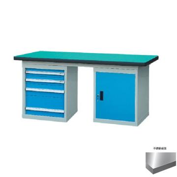 锐德 50mm不锈钢桌面双侧4抽1门柜重型工作桌，1800W*750D*800H 载重:1000kg，RD1805AB 不含安装费