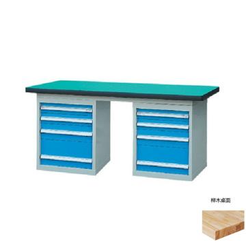 锐德 50mm榉木桌面双侧4抽柜重型工作桌，1500W*750D*800H 载重：1000kg，RD1504AJ 不含安装费