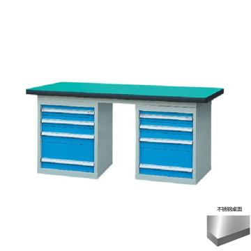锐德 50mm不锈钢桌面双侧4抽柜重型工作桌，1800W*750D*800H 载重：1000kg，RD1804AB 不含安装费