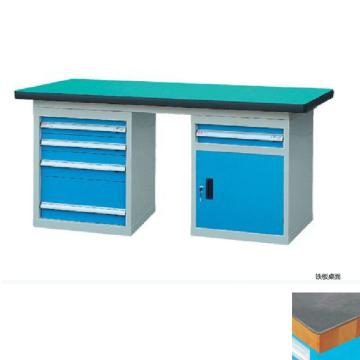 锐德 50mm铁板桌面双侧5抽1门柜重型工作桌，1500W*750D*800H 载重：1000kg，RD1505CE 不含安装费