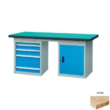 锐德 50mm榉木桌面双侧4抽1门柜重型工作桌，1800W*750D*800H 载重：1000kg，RD1805AJ 不含安装费